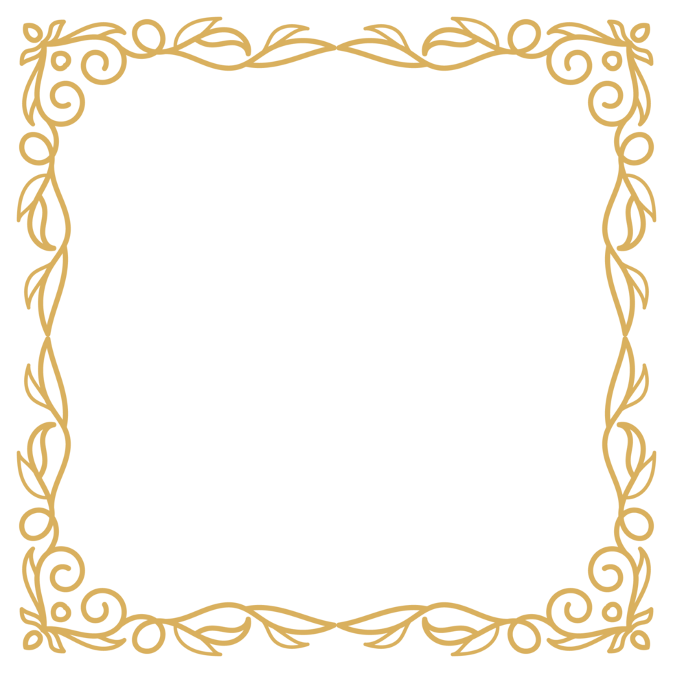 Hand-Drawn Calligraphy and Ornamental Vintage Frame Border Style. png