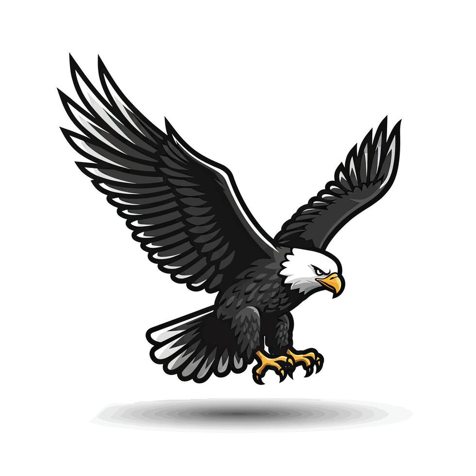 3D Eagle in flying with proper outline vector