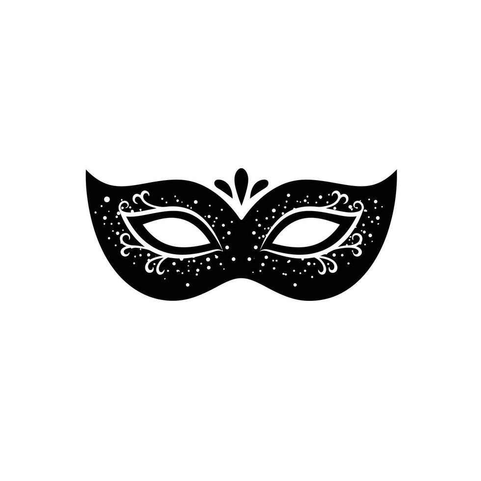 A black and white carnival mask on a white background vector