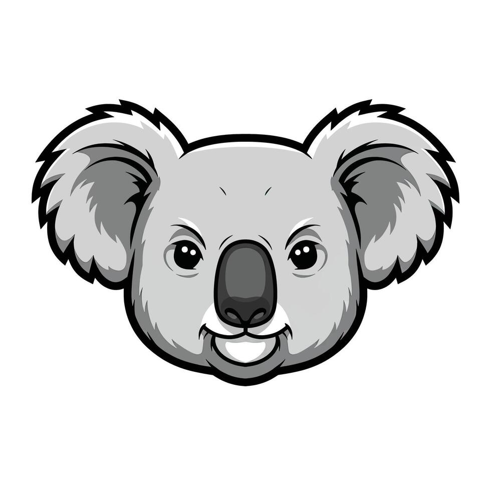 A cartoon koala head with a smile on its face vector