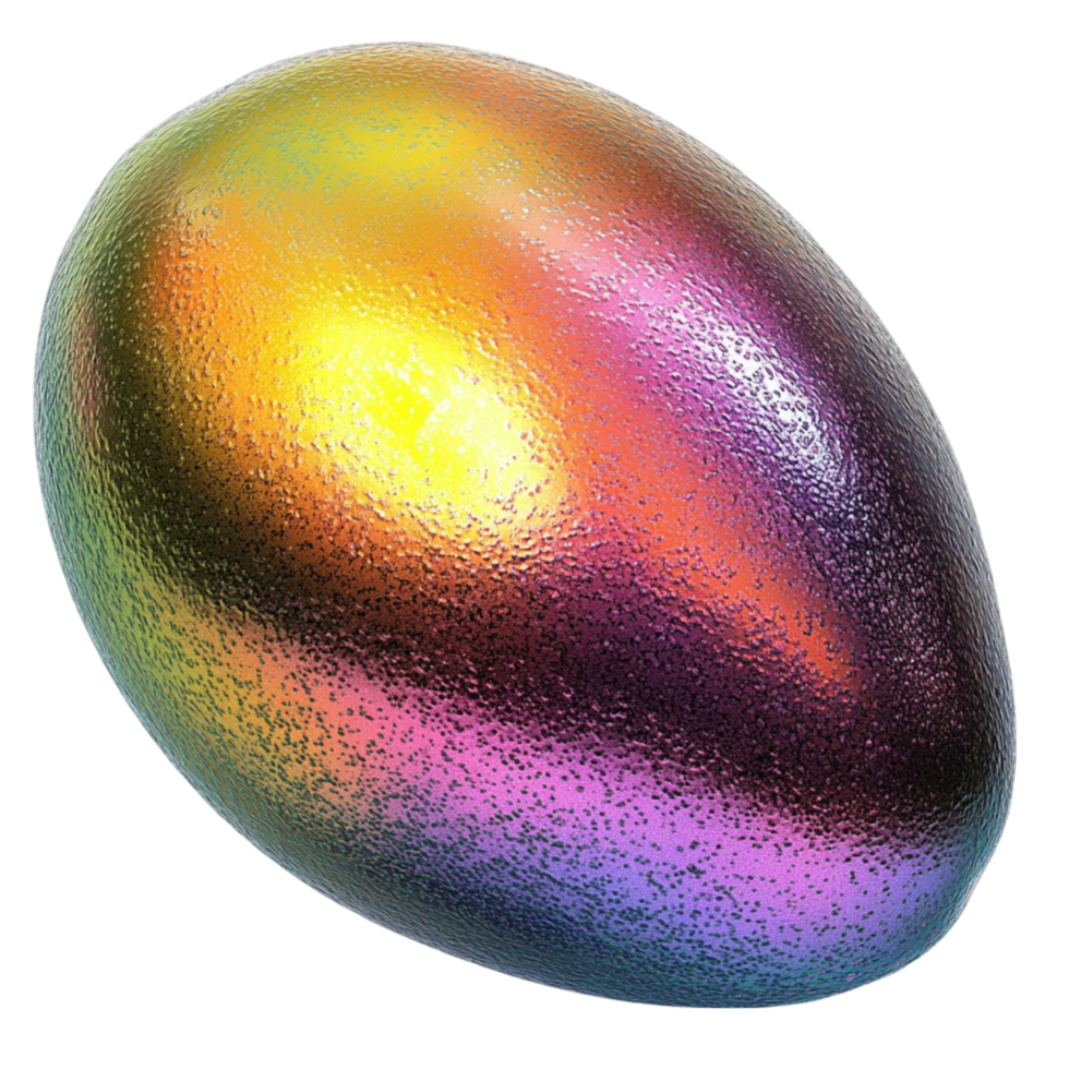 a shiny egg with a rainbow colored coating png