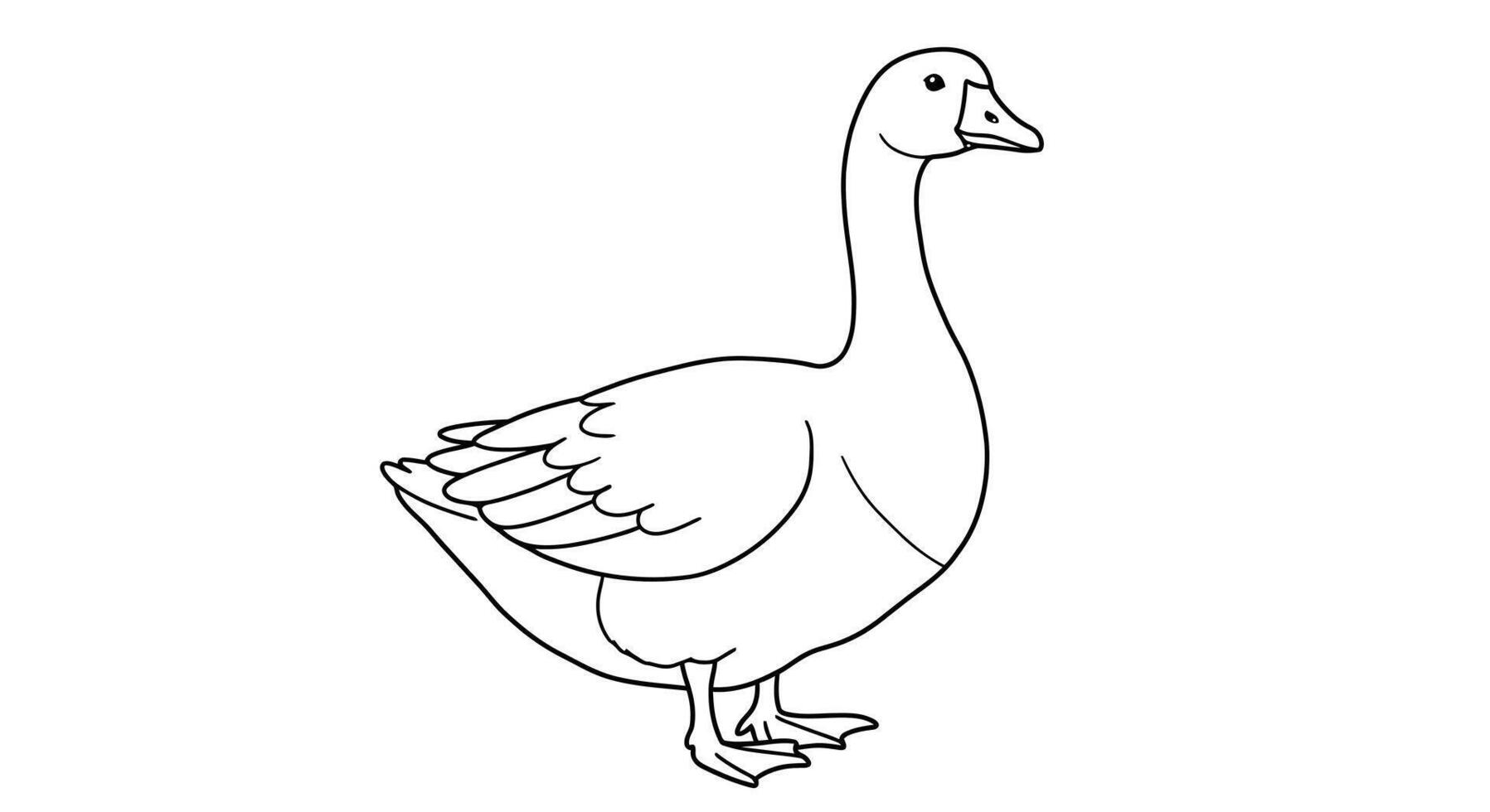 A goose is standing in a line drawing vector