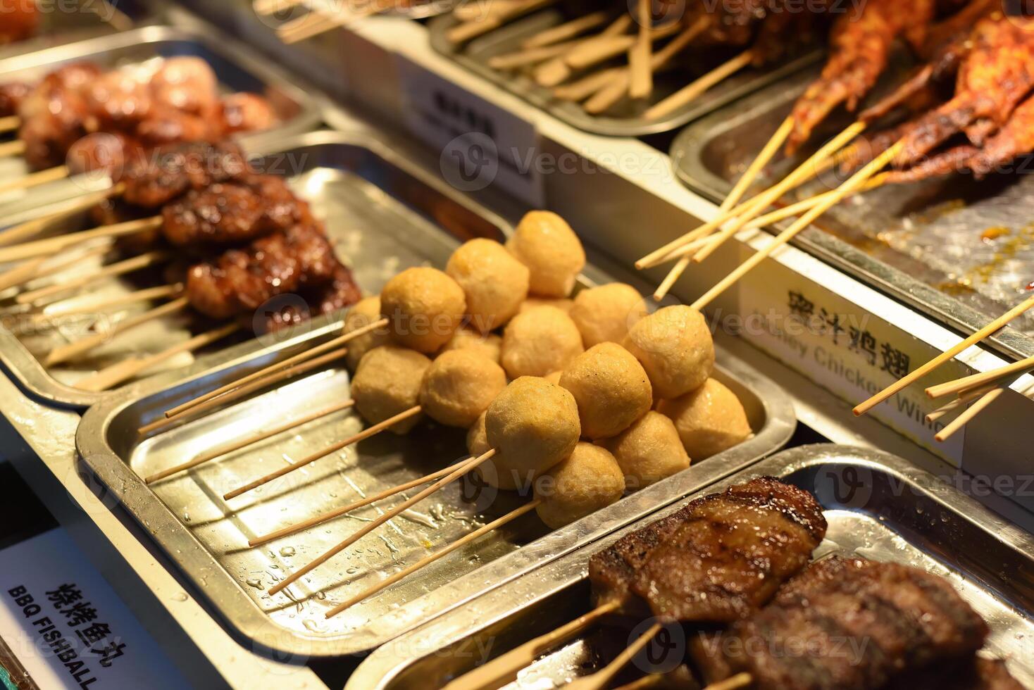Grilled food bbq in Jalan Alor street foods in Kuala Lumpur photo