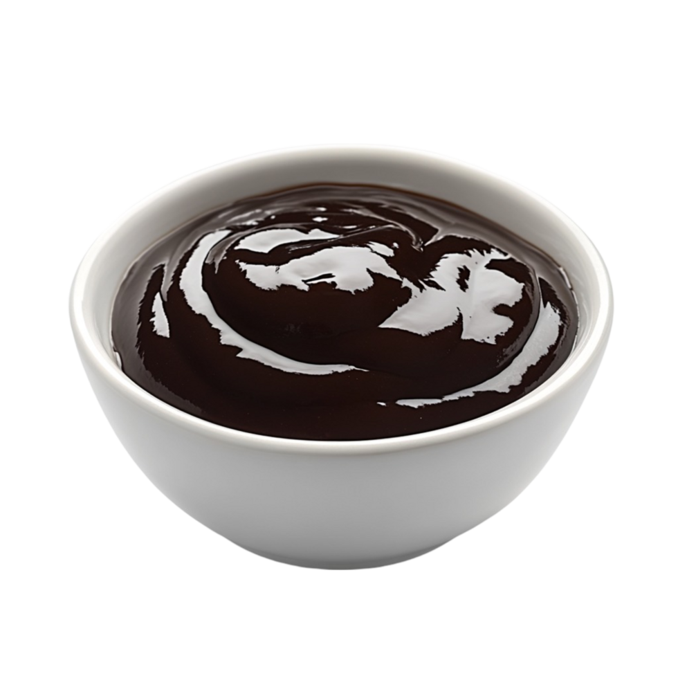 Smooth and Creamy Chocolate Sauce in a Bowl png