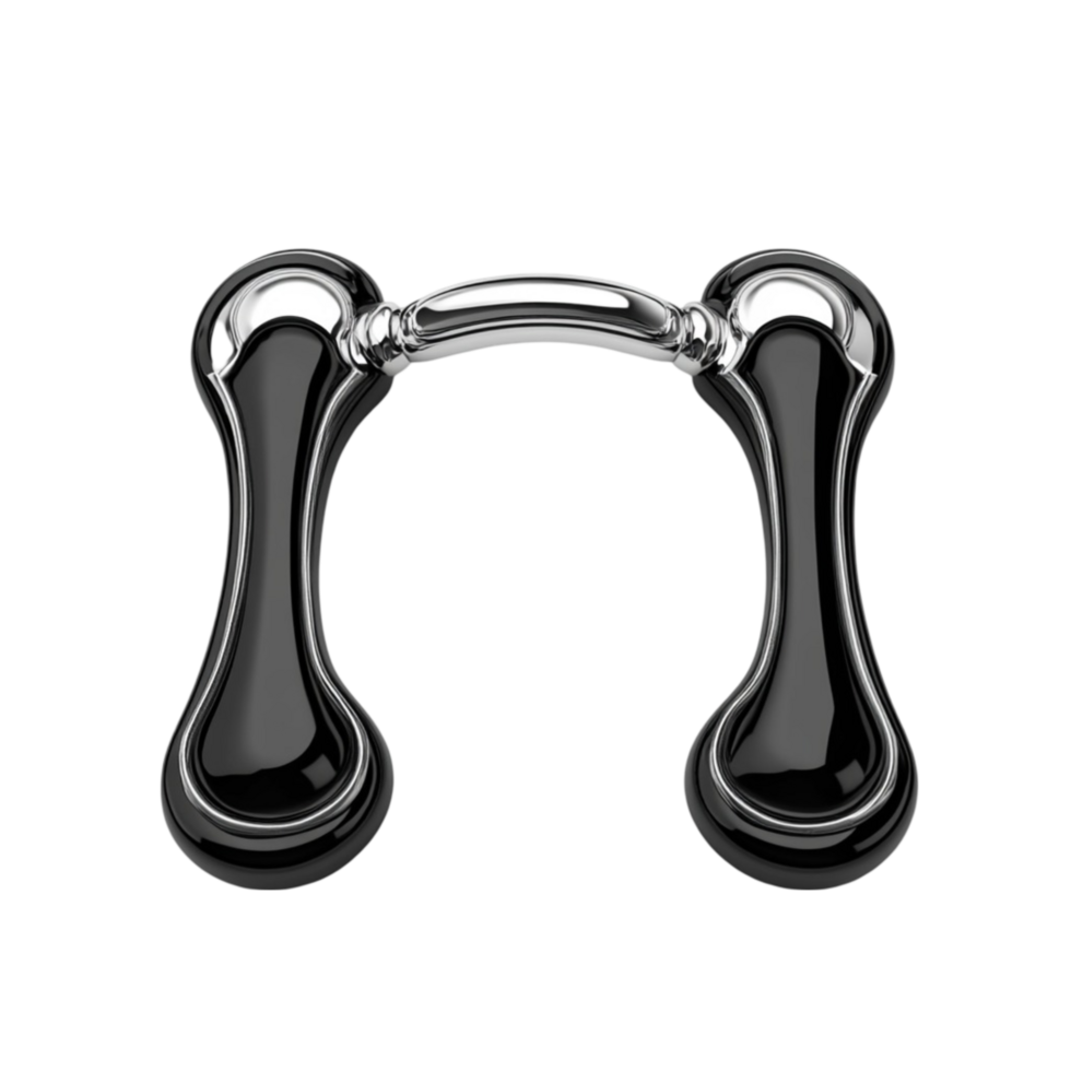 a black and metal handle with two handles png