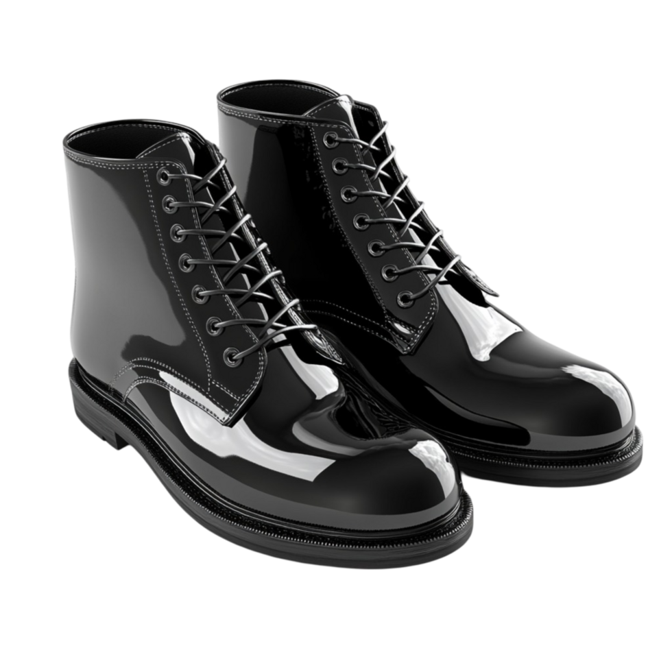 black leather boots on a background png