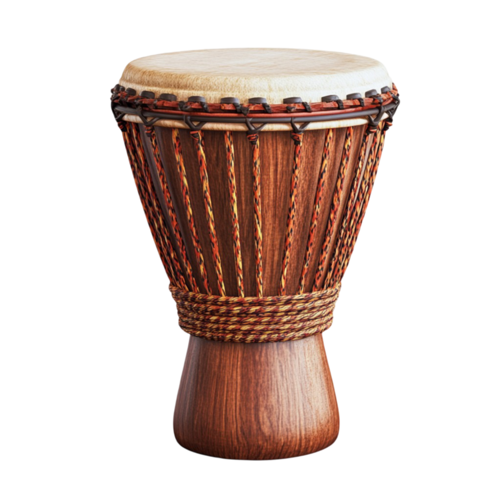 Handmade African Djembe Drum with Rope Tuning png