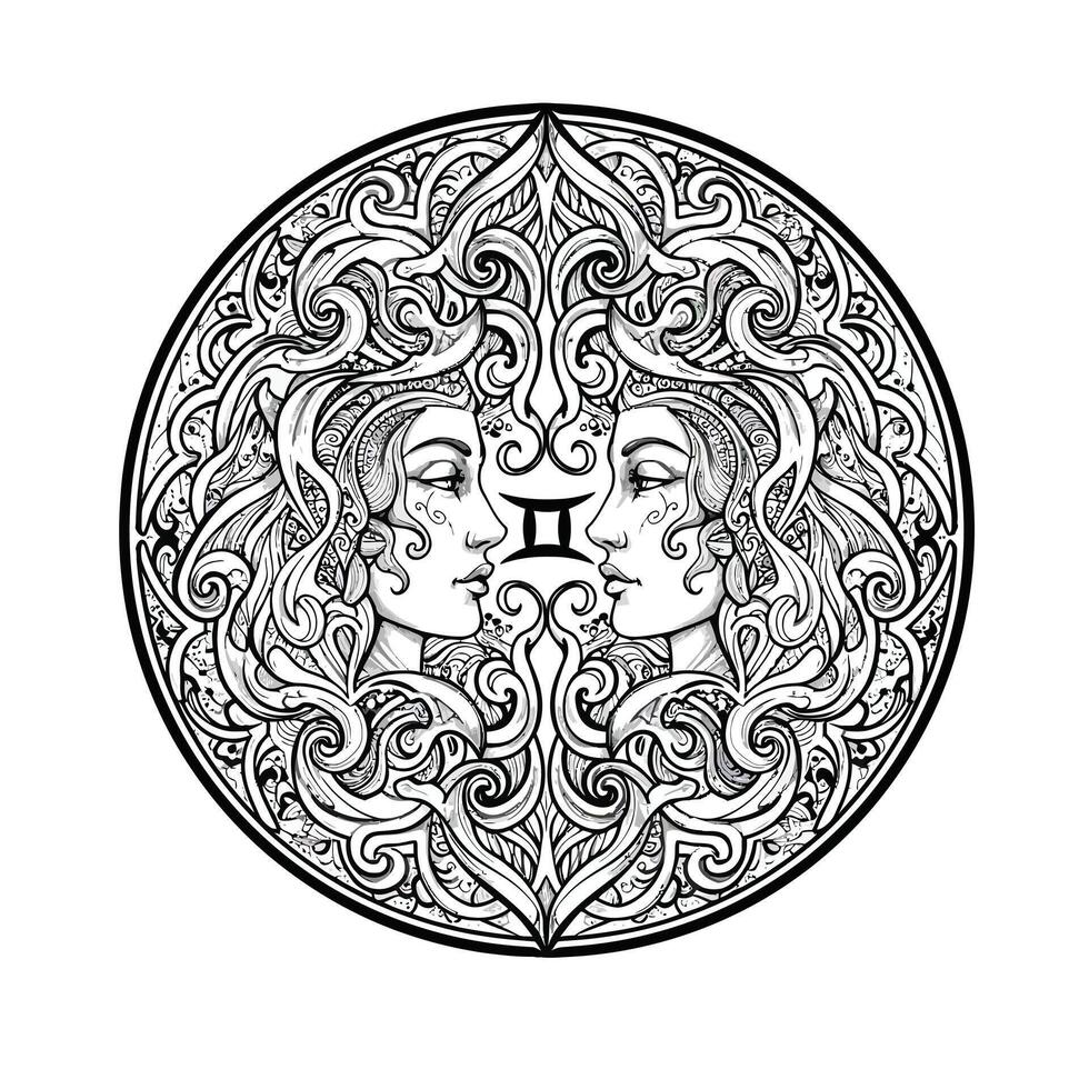 A zodiac sign in the form of a circle vector