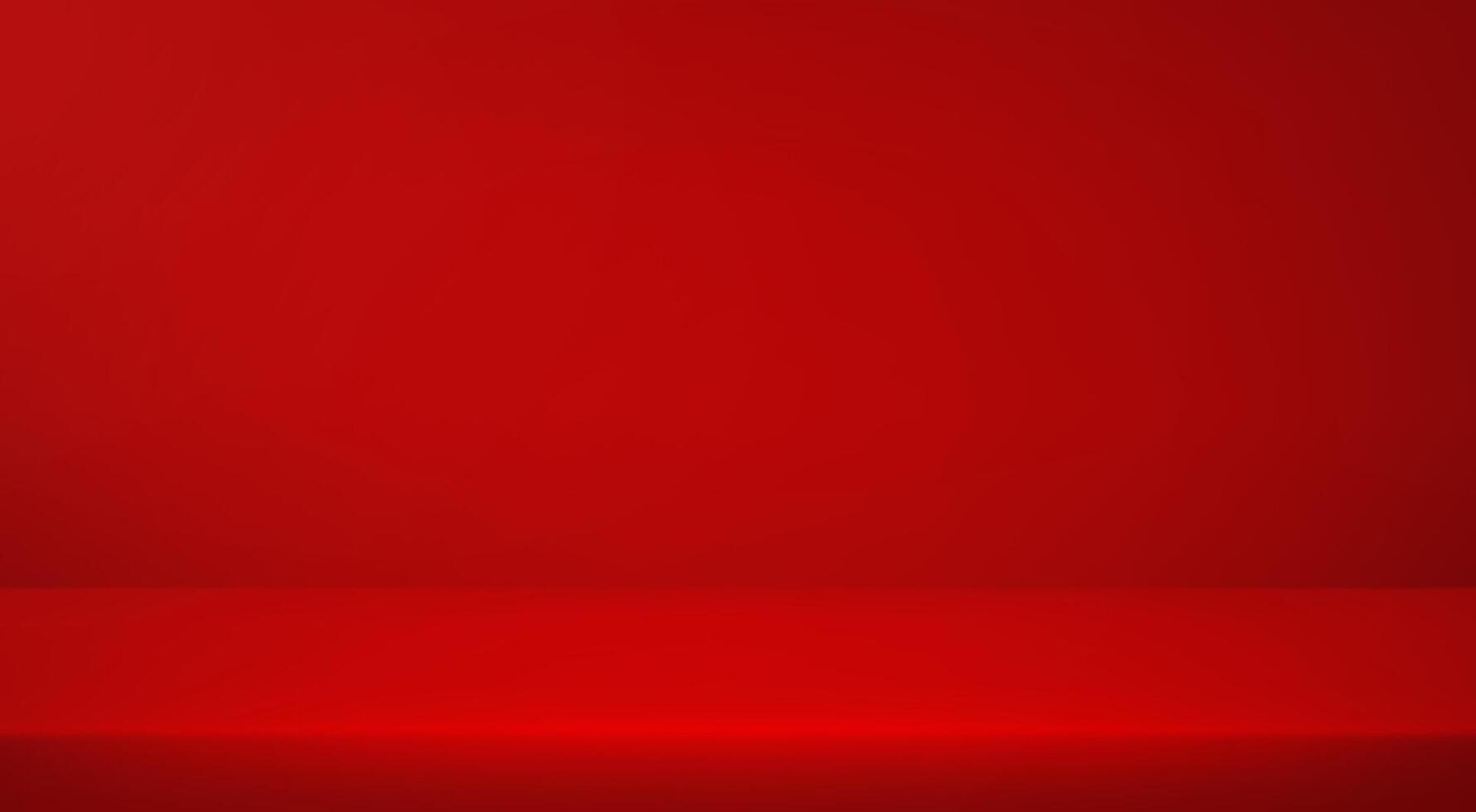 Red studio background. Empty Room Studio with table. Space for selling products, backdrop, wallpaper, background, text. illustration vector