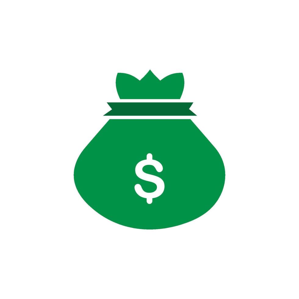 Money bag icon logo design template isolated illustration vector