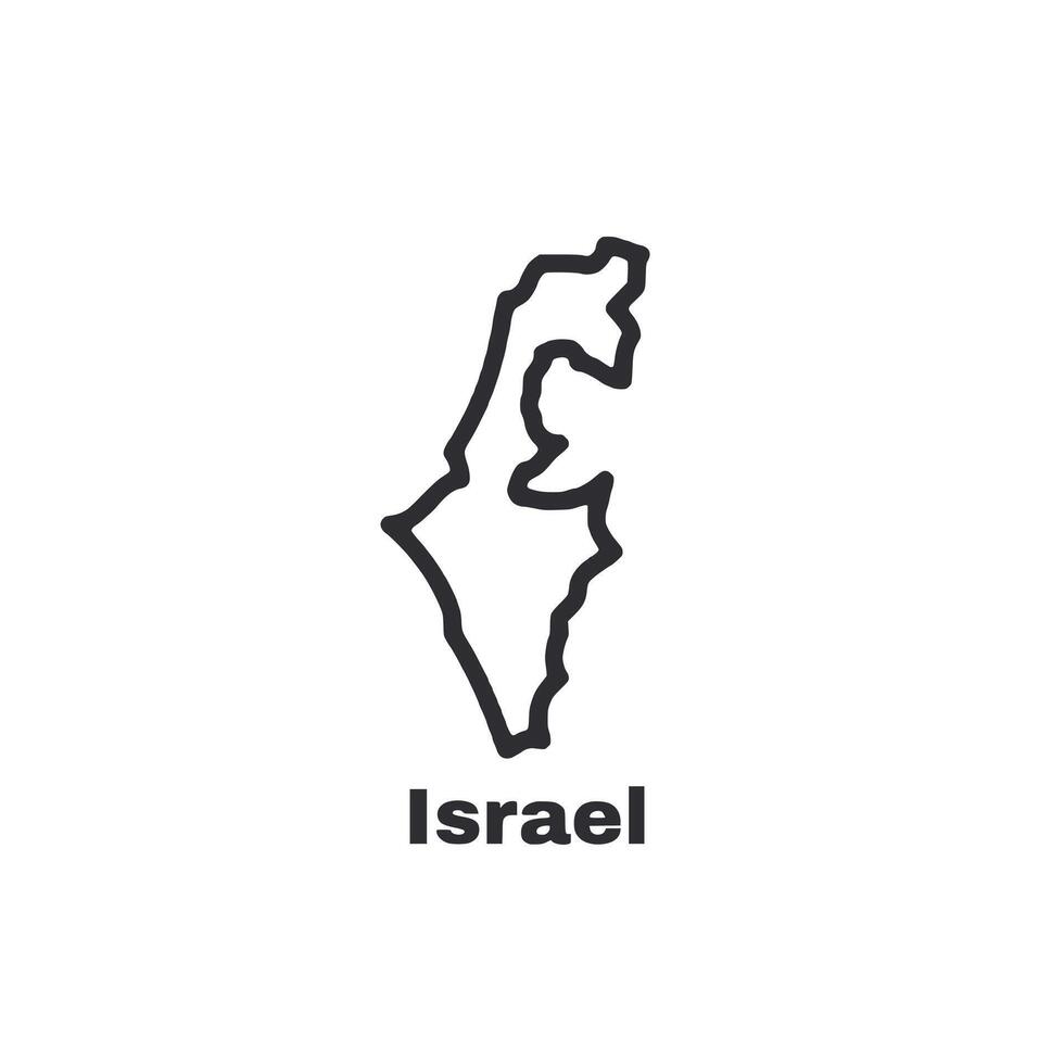 A map of Israel is drawn in black vector