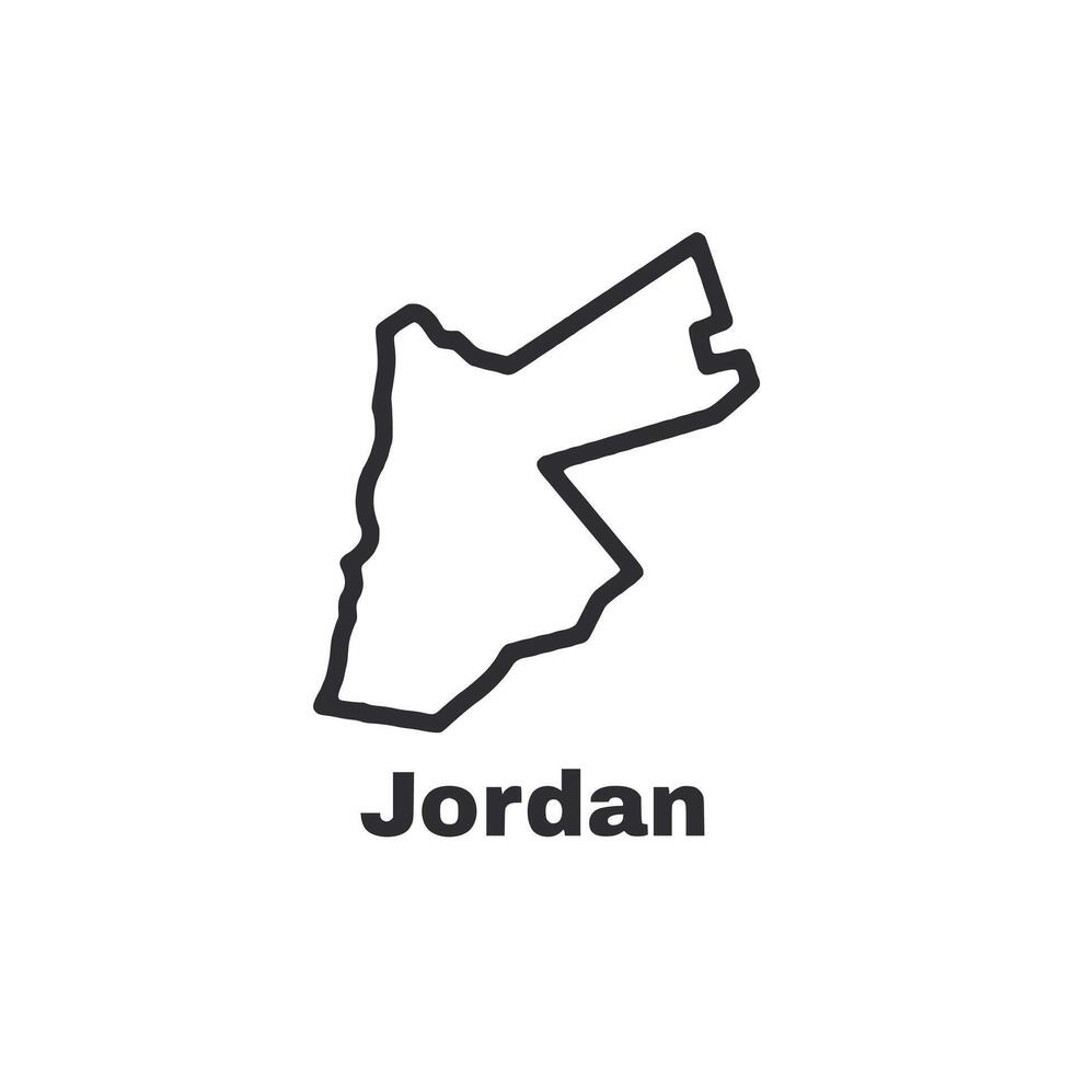 A map of Jordan is shown in black and white vector