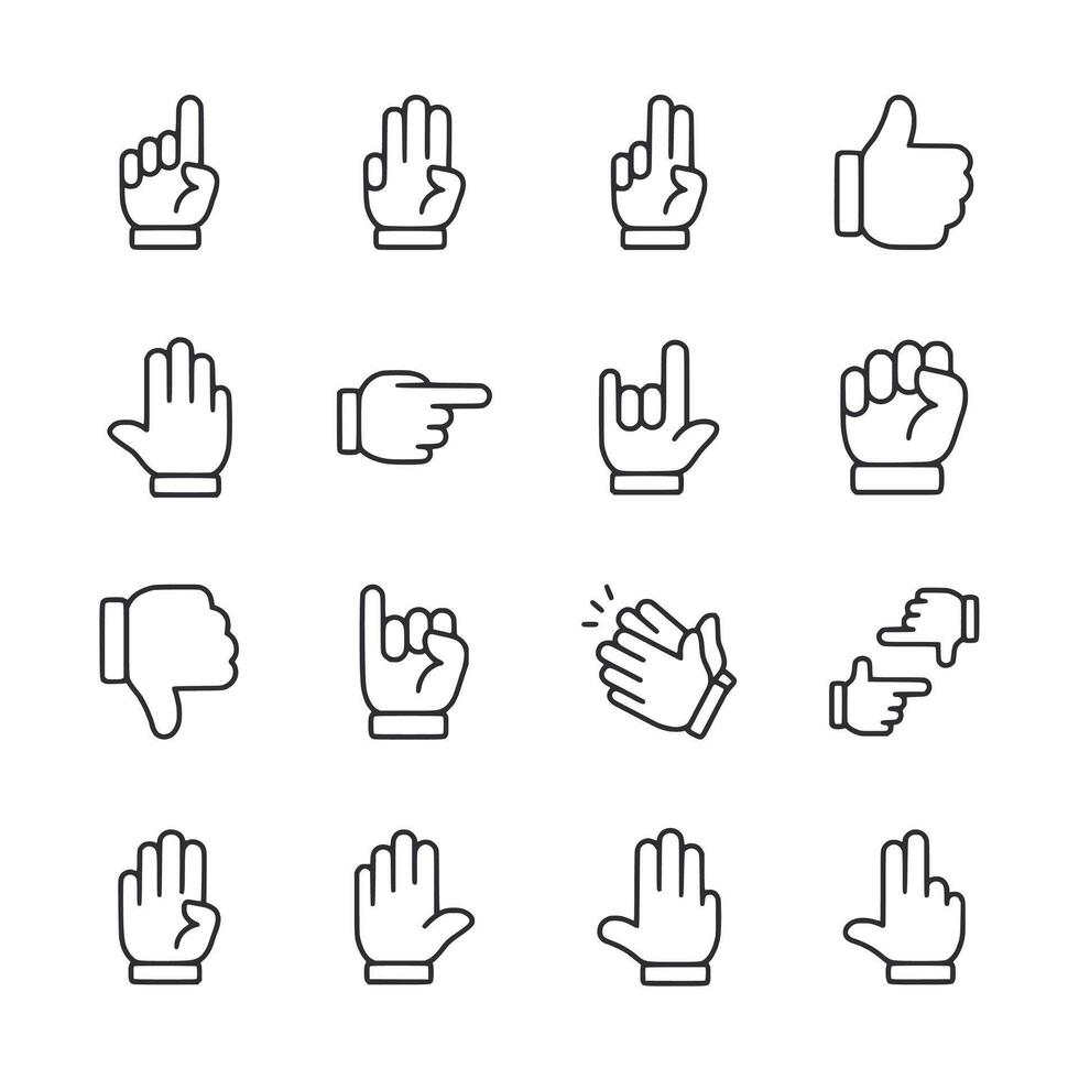 A set of hand icons with thumbs up and thumbs down vector