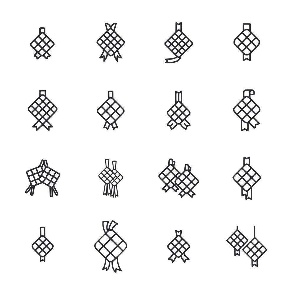 A set of black and white images of various types of lanterns vector