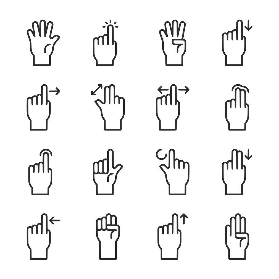A set of hand icons with a thumbs up and thumbs down vector