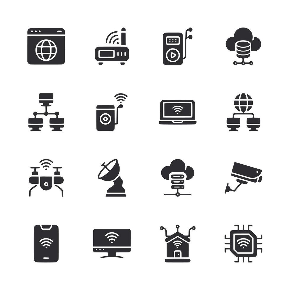 A set of icons for technology and communication devices vector