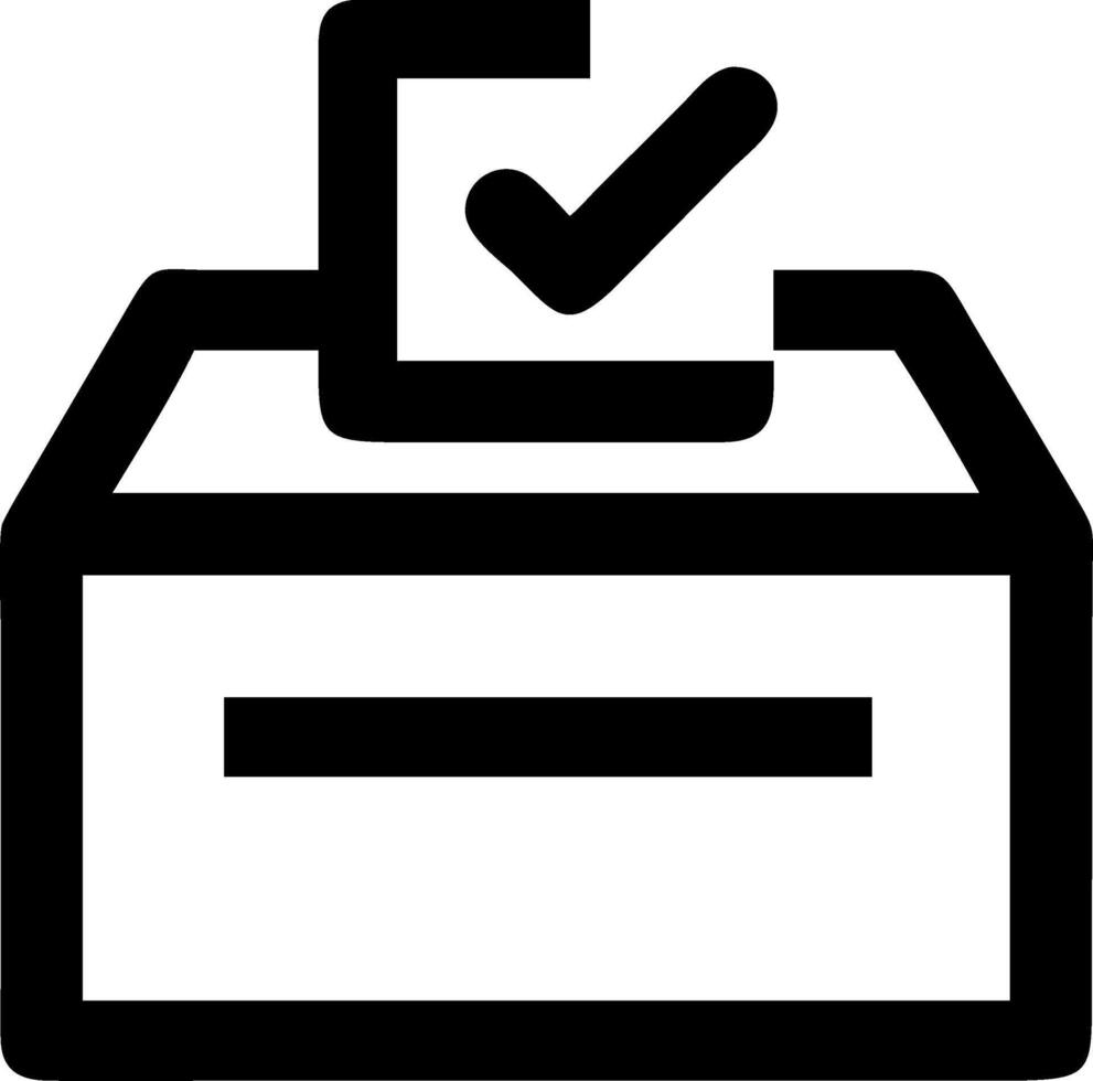 Minimalist Ballot Box Icon vector