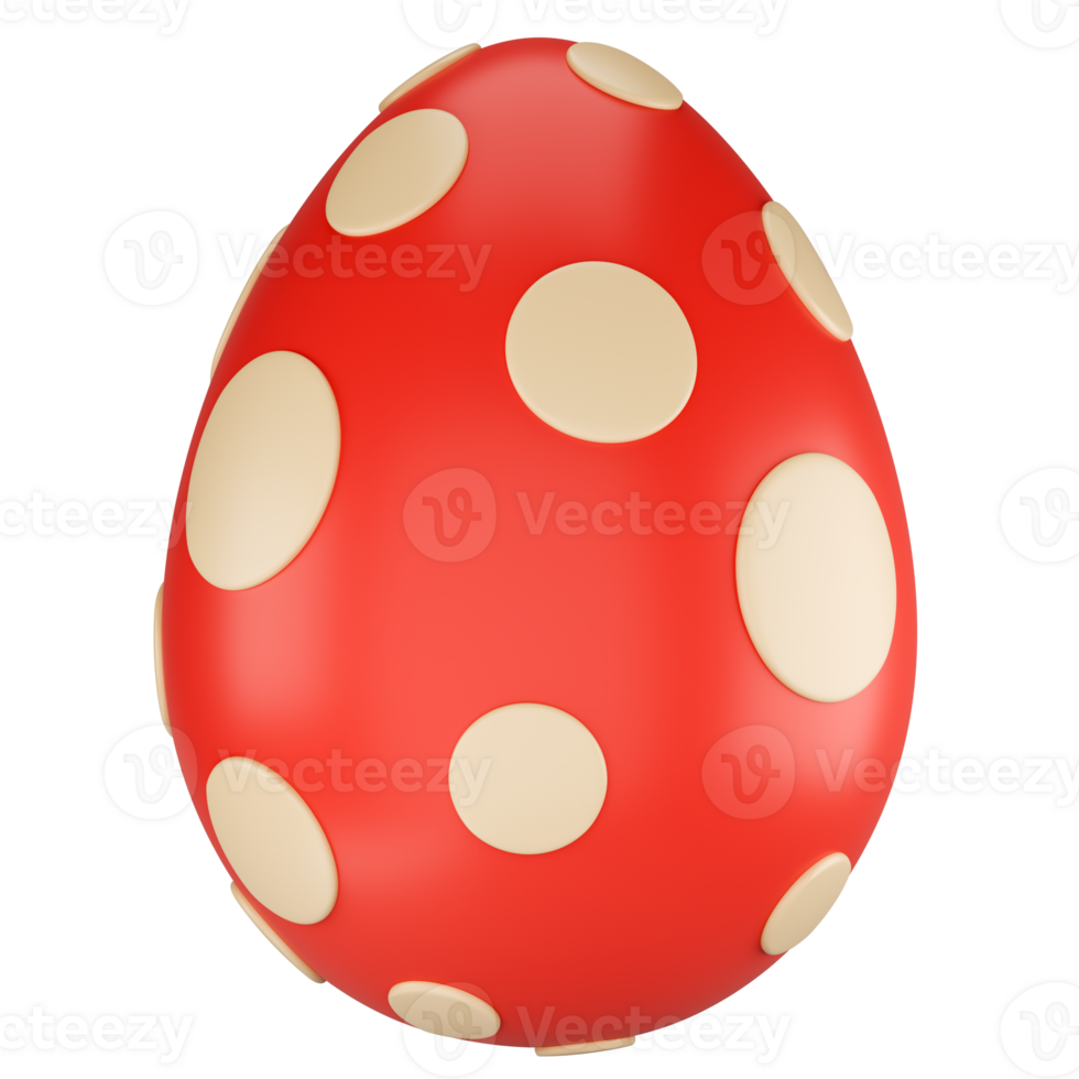 Stylized Easter polka dot egg, isolated on transparent background png