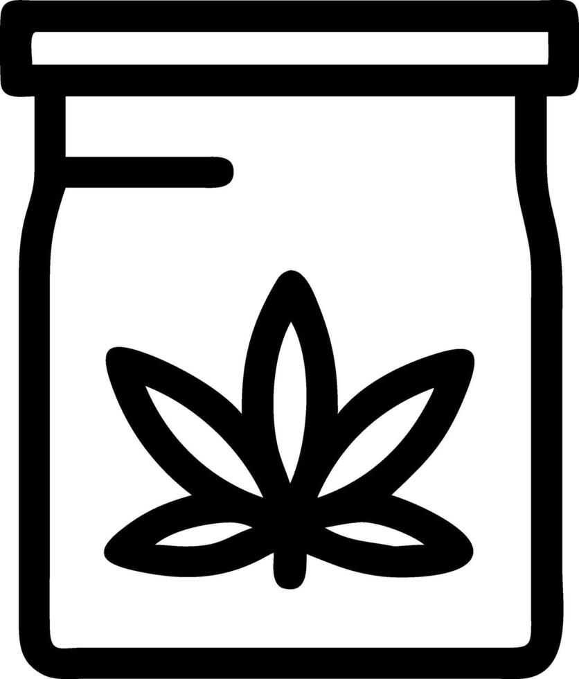 Simple Bag of Weed Icon Design vector