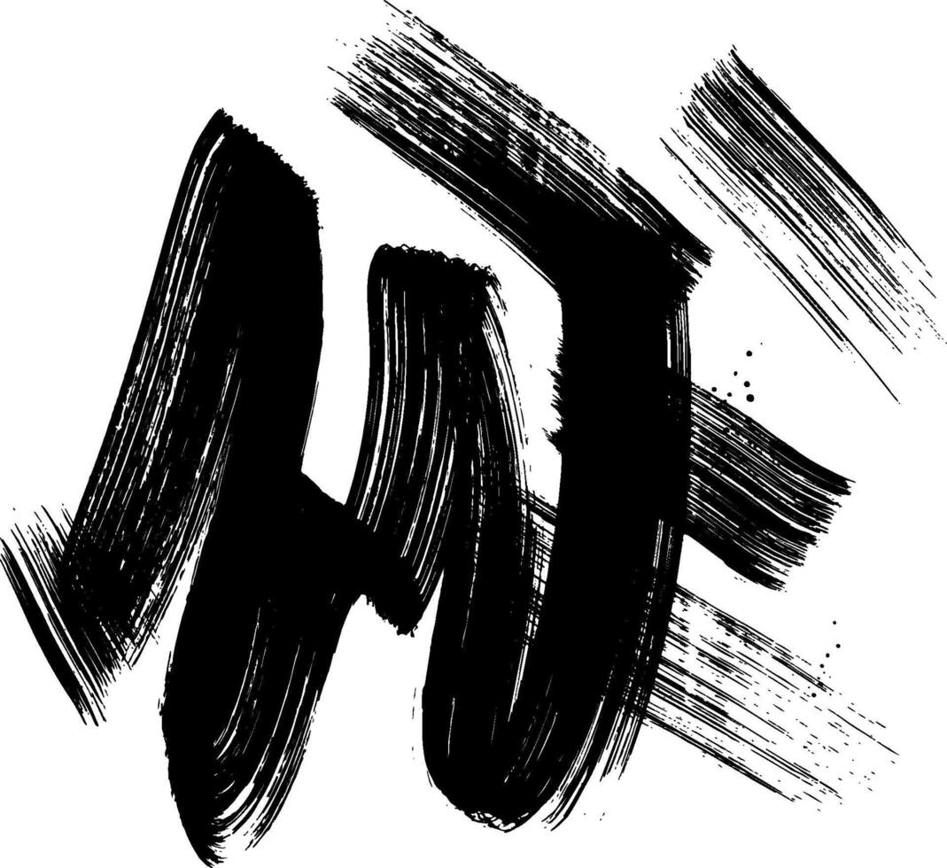 Random Free Hand Abstract Brush Hand Drawing. Illustration vector