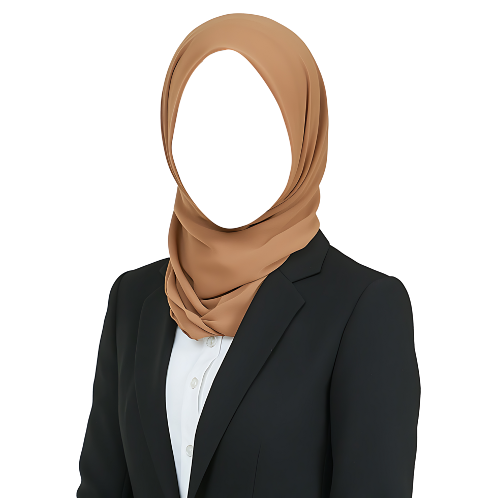 Hijab Business Woman with Formal Attire transparent background png
