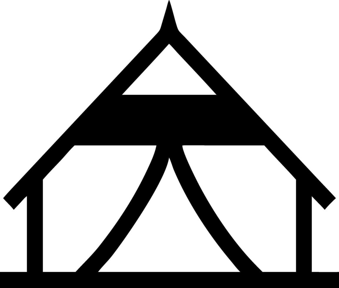 Adventure Camping Tent Icon vector