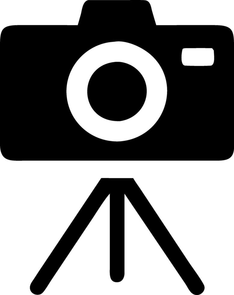 Classic Camera on Tripod Single Icon vector