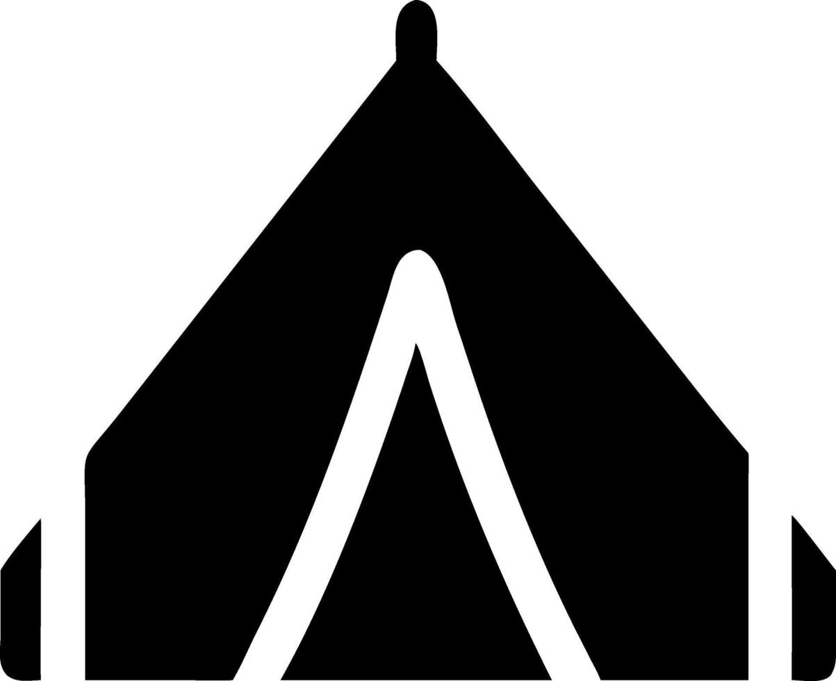 Simple Adventure Tent Icon Design vector