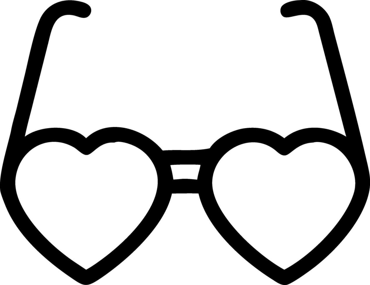 Romantic Heart Glasses Icon Design vector