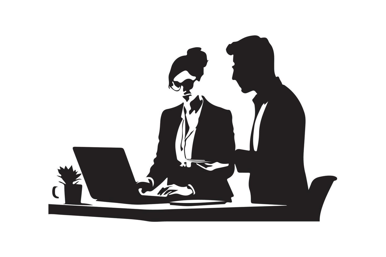 Two happy executive managers, mature business man and women leaders vector