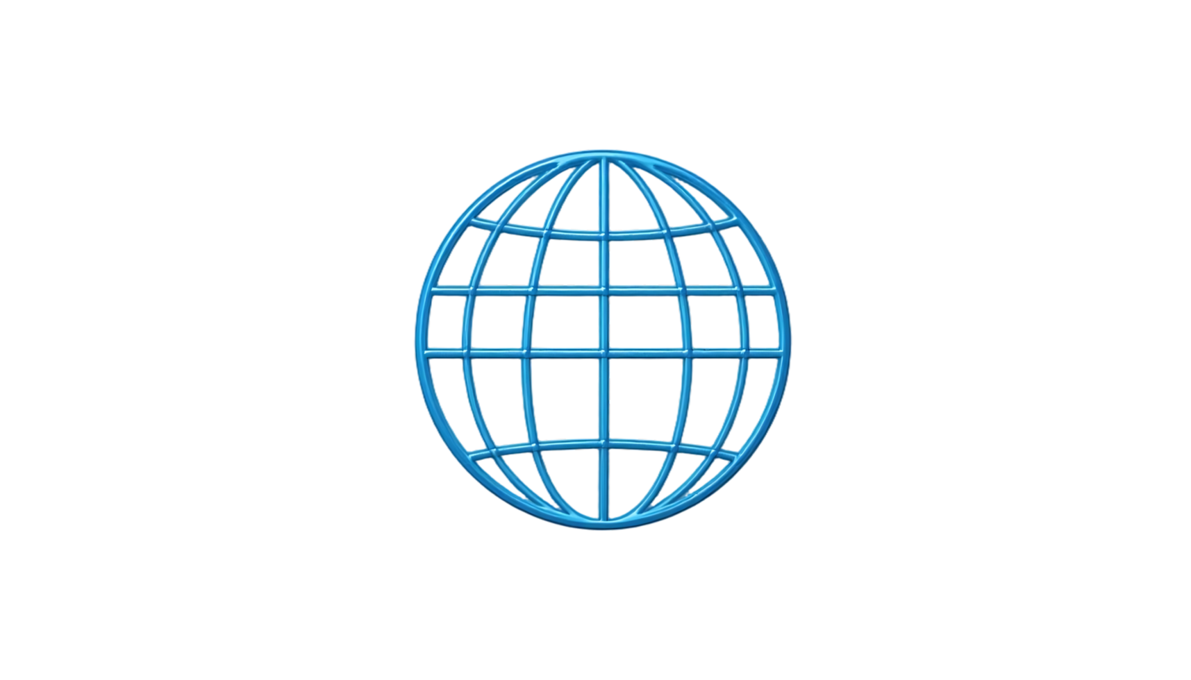 Stylish blue globe world map icon featuring sleek lines and modern design. png