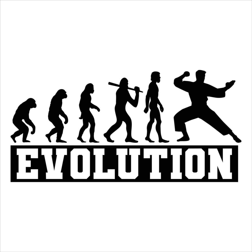 Karate Typography and Taekwondo Fighter Clipart on Stylish T-shirt Design vector