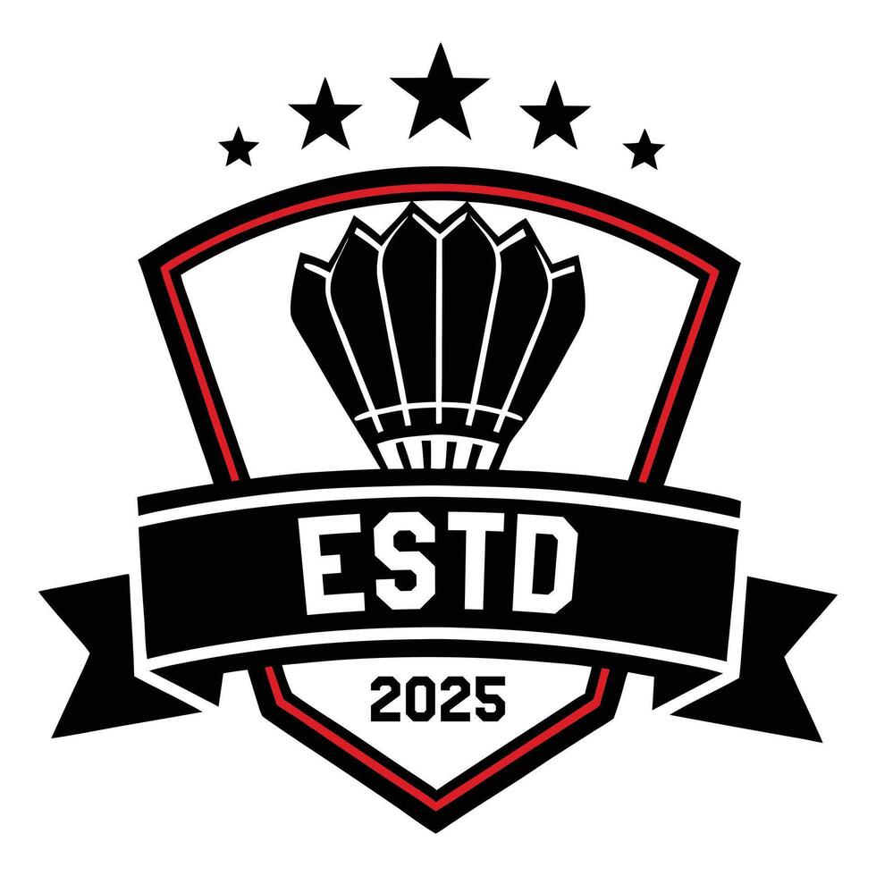 Dynamic Badminton Tournament Logo with Racket and Shuttlecock Artwork vector