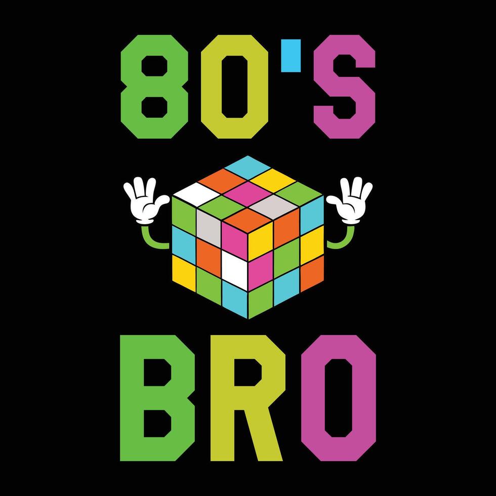 Retro 80s T-shirt Design for Stylish Bold Apparel vector