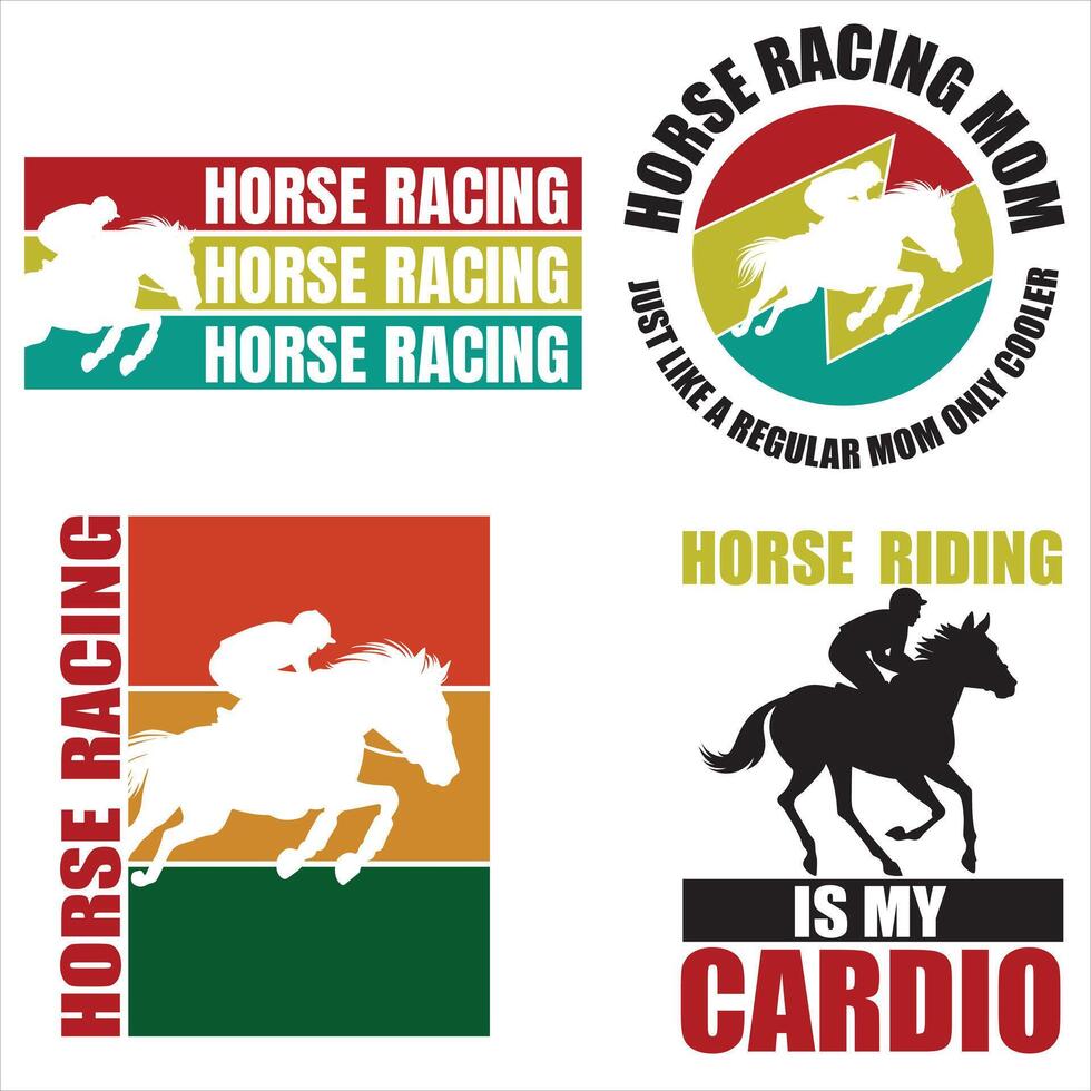 Inspirational Horse Racing T-shirt Design with Horse Rider Artwork vector