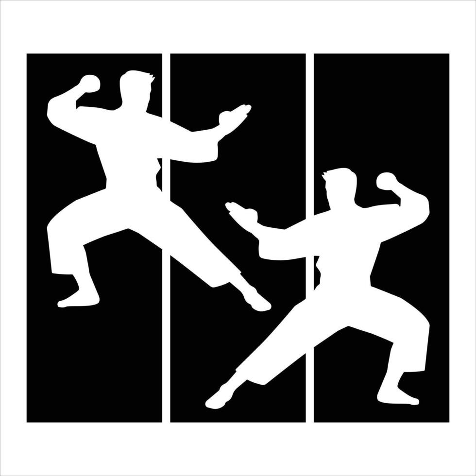 Taekwondo artial Arts Retro silhouette design vector