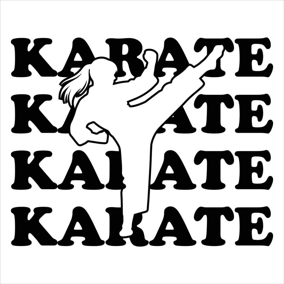 Karate Fighter Illustration with Taekwondo Quotes on T-shirt Design vector