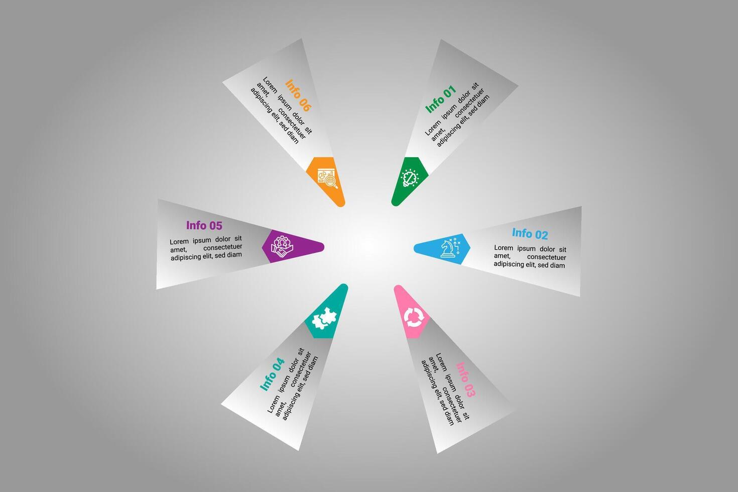 Six step simple infographic design. vector