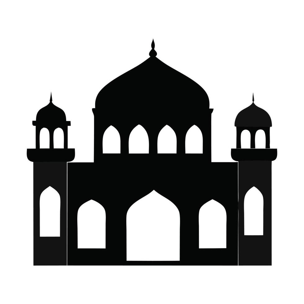 bold silhouette of a mosque vector