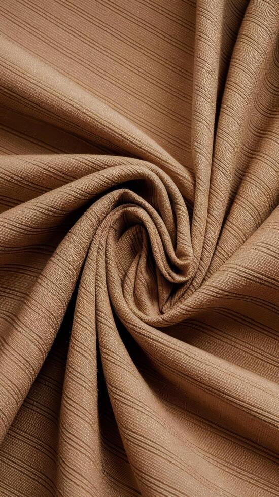 Closeup beigelight brown color fabric sample texture backdropbeige fabric strip line pattern designupholstery for decoration interior design or abstract background photo