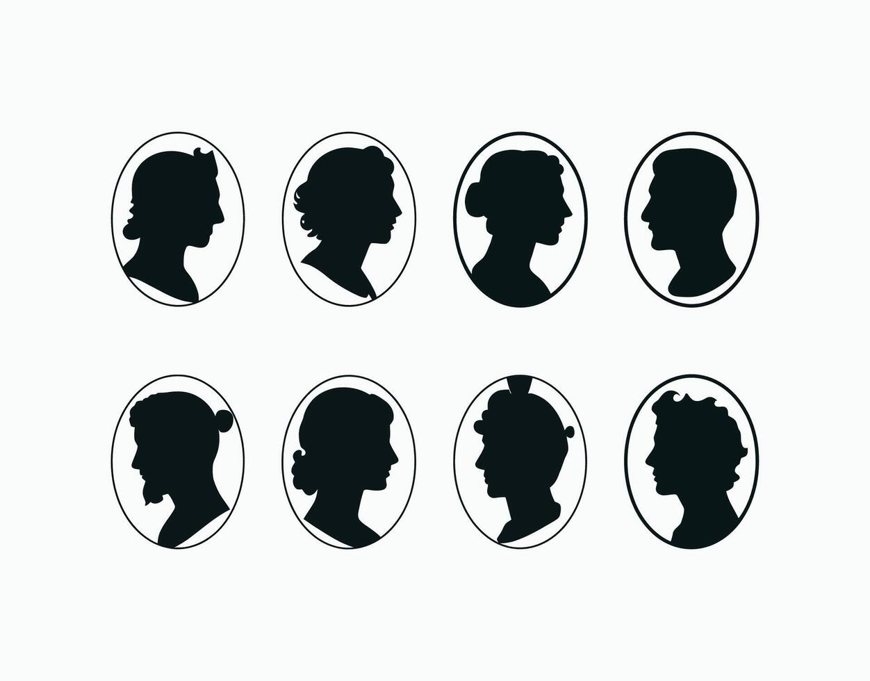 Cameo Silhouette Illustration Template vector