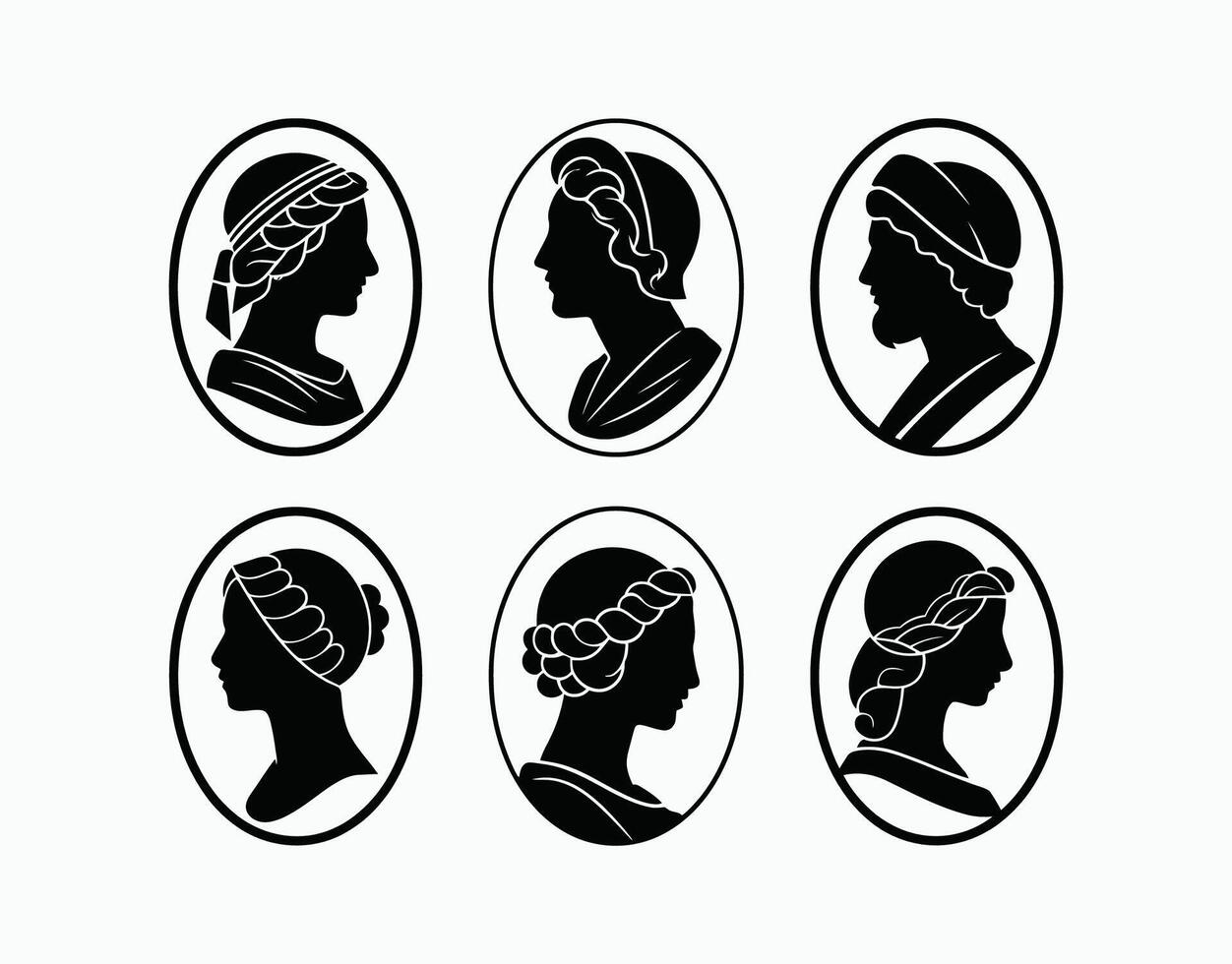Cameo Silhouette Profile Template Illustration vector