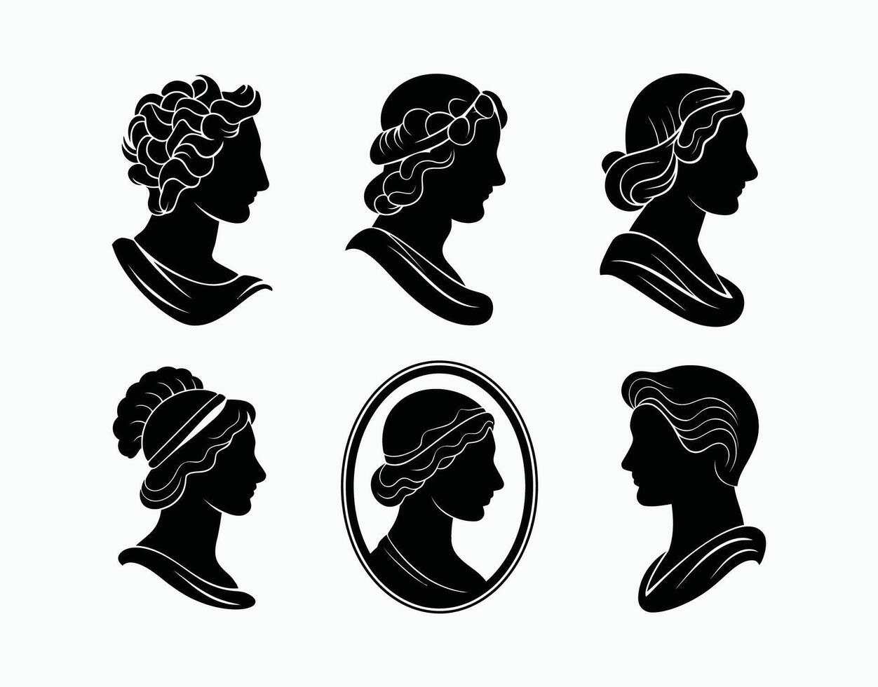 Cameo Silhouette Collection Template Illustration vector
