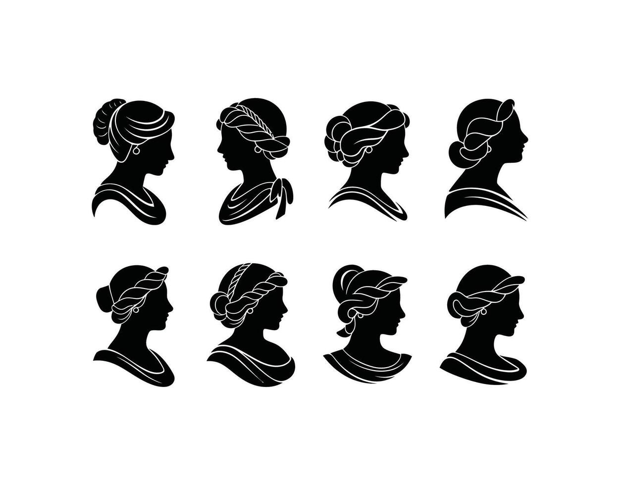 Simple Cameo Silhouettes Template vector