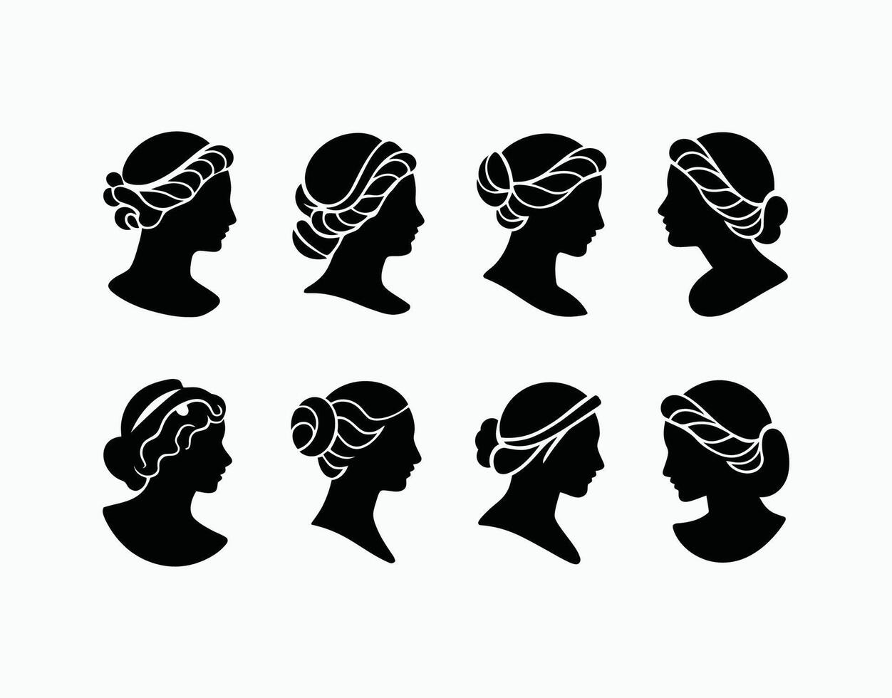 Cameo Silhouette Vintage Art Template Illustration vector