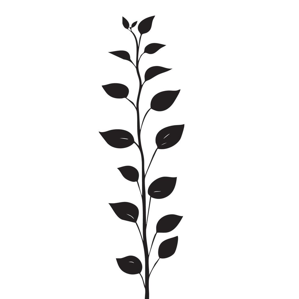 leaf plant silhouette pattern vector