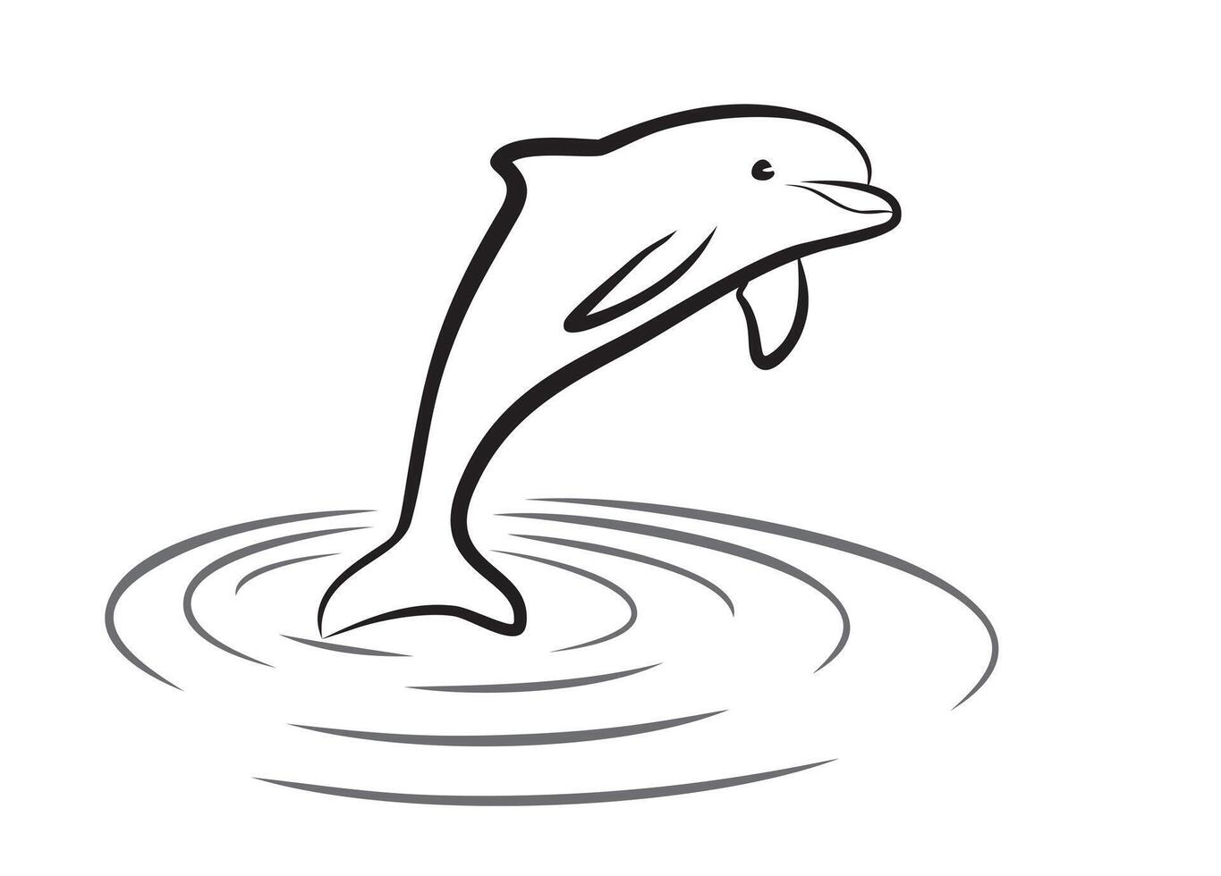 Dolphin jump into the sea. vector