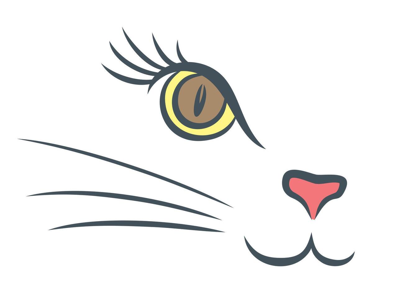Face of cat. vector
