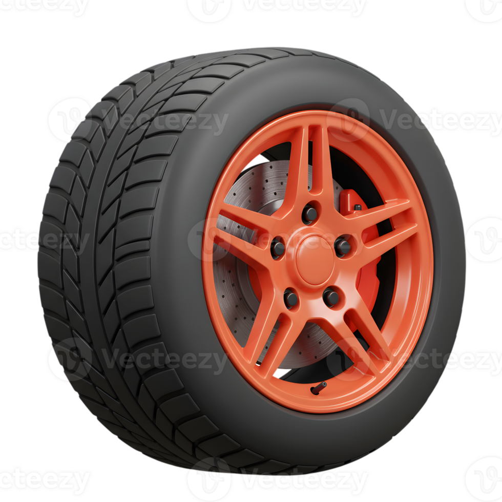 Sport Car Wheel Tire Black Orange Rim Design Detail Auto Disc Speed Alloy Motor Metal Brake Racing png