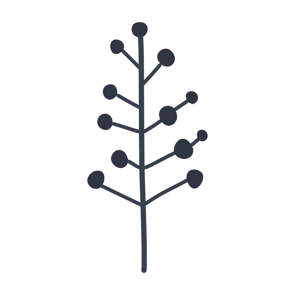 Branch, leaves and berries, isolated, illustration, design vector